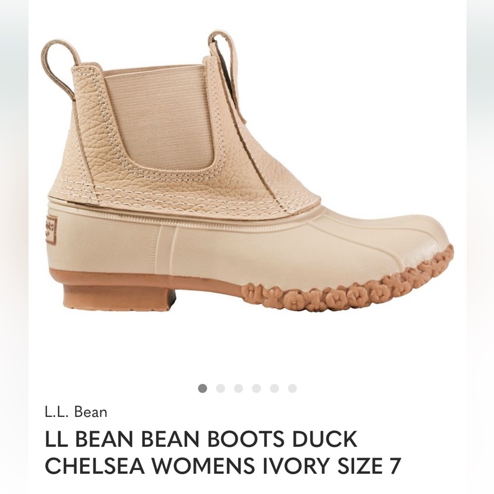 LL BEAN BEAN BOOTS DUCK CHELSEA WOMENS IVORY SIZE 7